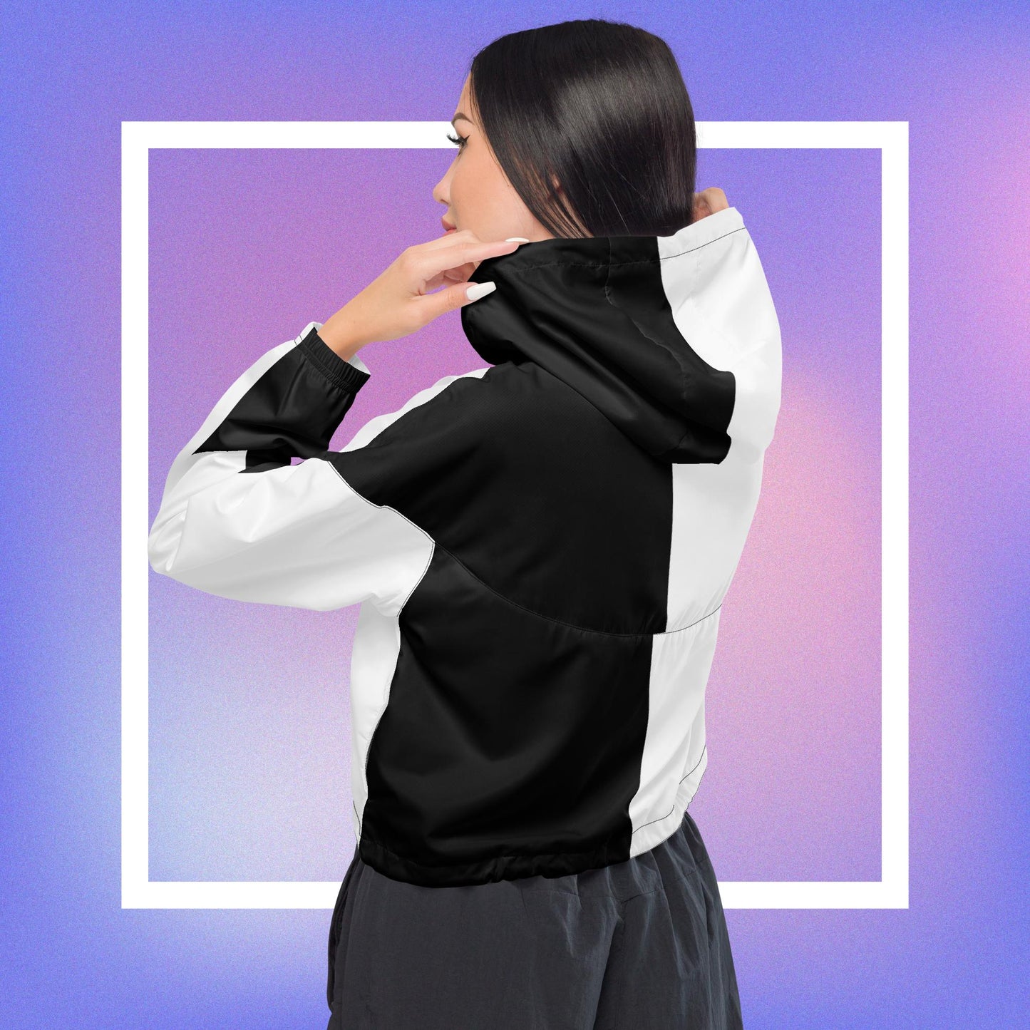 Cozmic Studioz - Star B&W Cropped Windbreaker