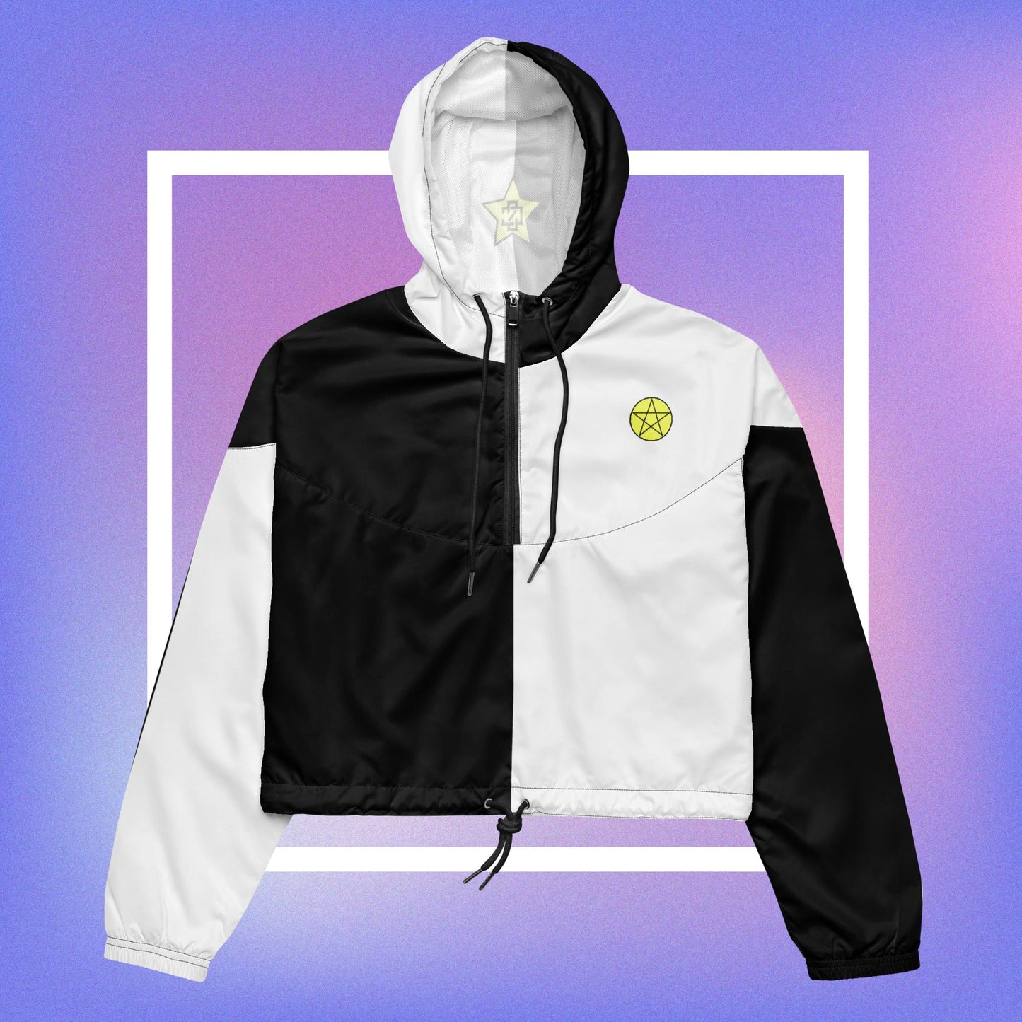 Cozmic Studioz - Star B&W Cropped Windbreaker