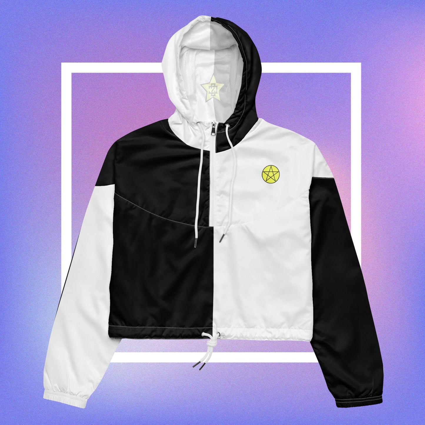 Cozmic Studioz - Star B&W Cropped Windbreaker